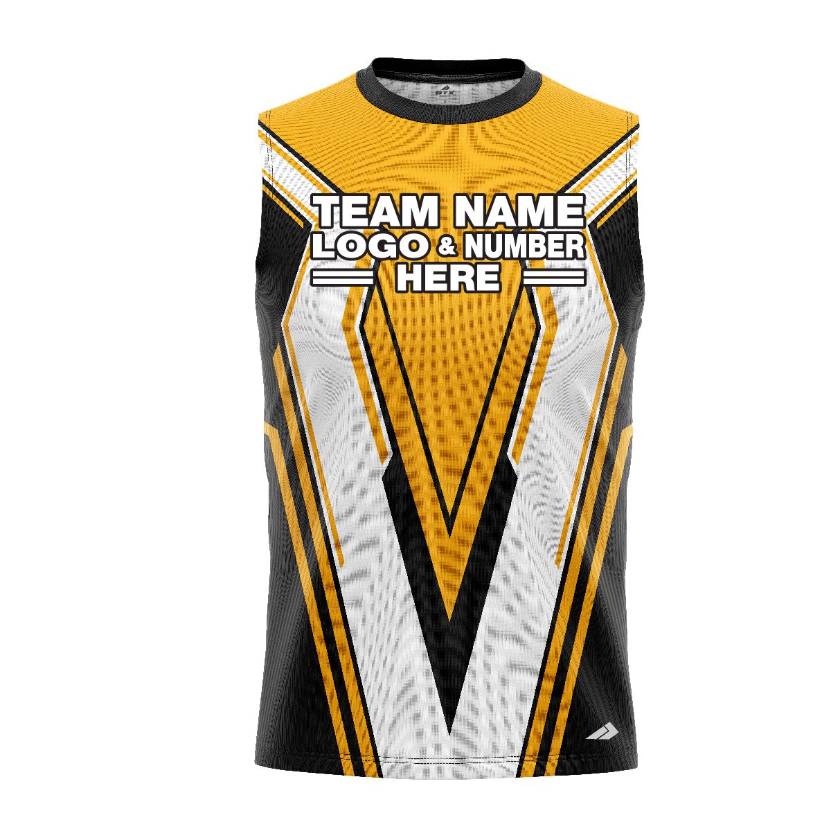 Custom Fully Sublimated BMX Extreme Pattern Black White Yellow Performance Sleeveless 12415