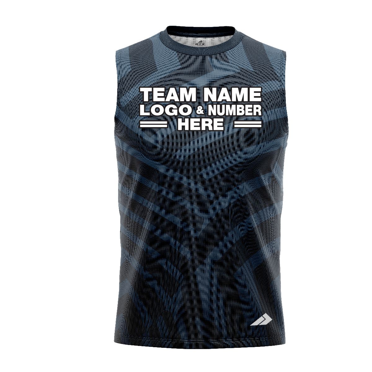 Custom Fully Sublimated Cross Stripes Pattern Dark Blue Performance Sleeveless 12443