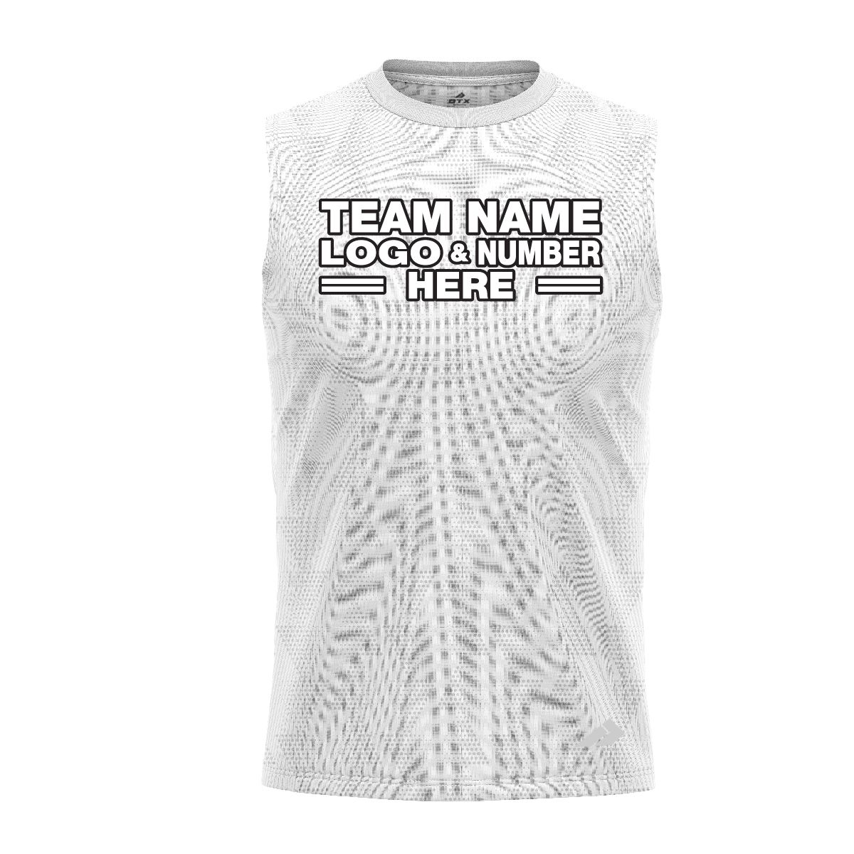 Custom Fully Sublimated Faded Geometric Triangles Pattern White Performance Sleeveless 12467