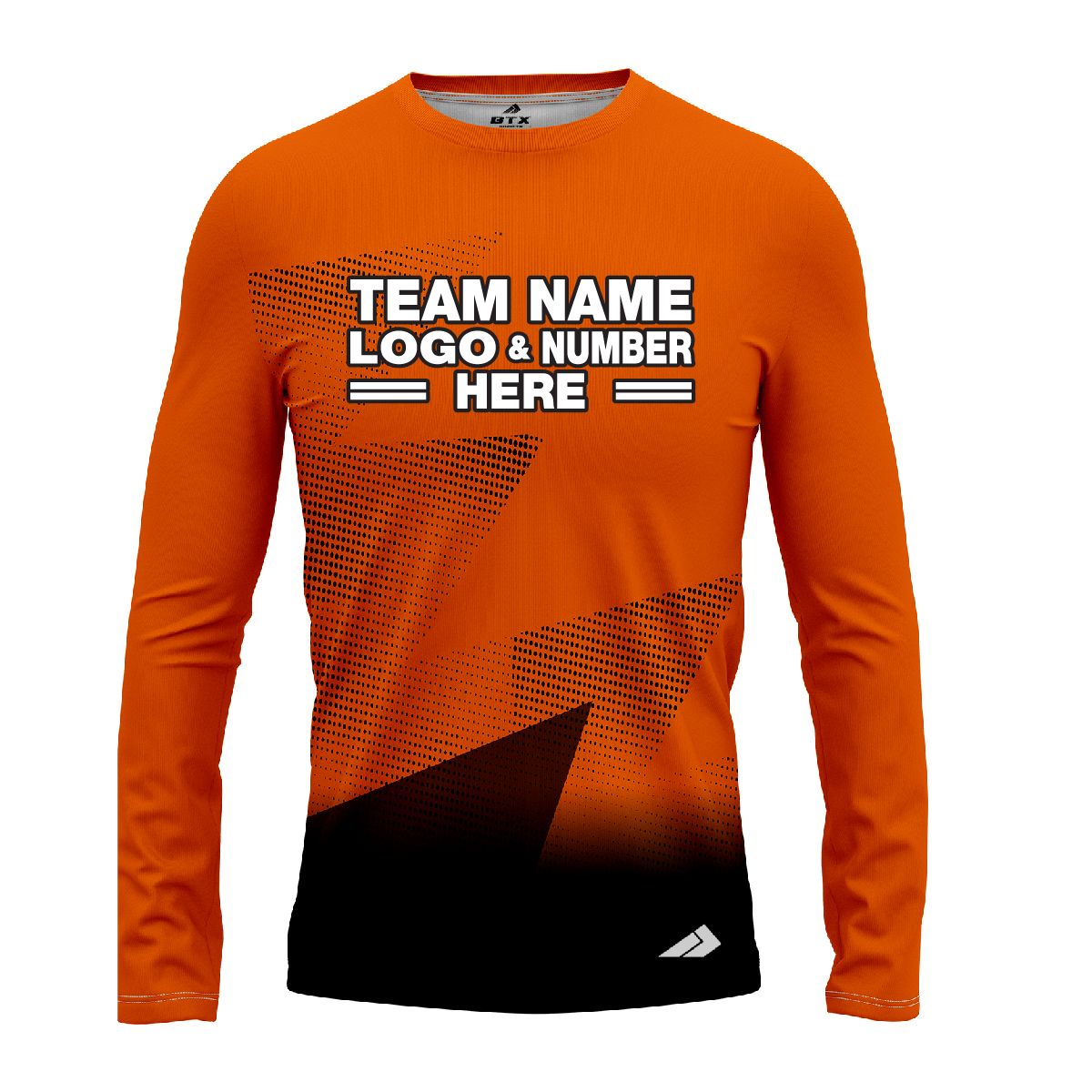 Custom Fully Sublimated Gradient Neon Pattern Orange Performance Long Sleeves 12471