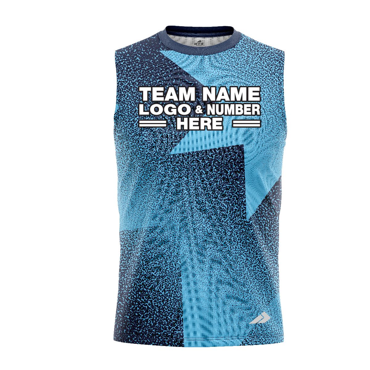 Custom Fully Sublimated Star Pattern Blue Performance Sleeveless 12491