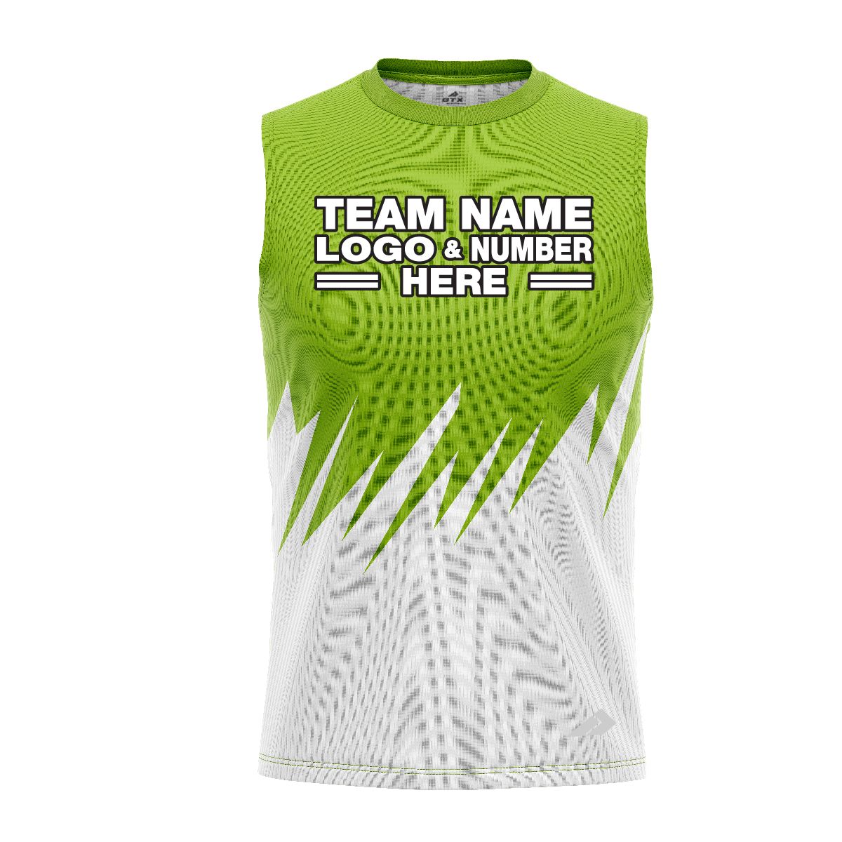 Custom Fully Sublimated Grass Pattern Green Performance Sleeveless 12535