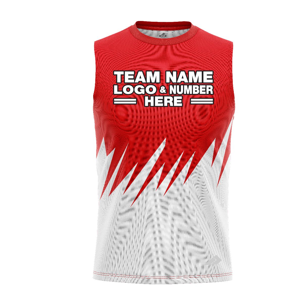 Custom Fully Sublimated Grass Pattern Red Performance Sleeveless 12539