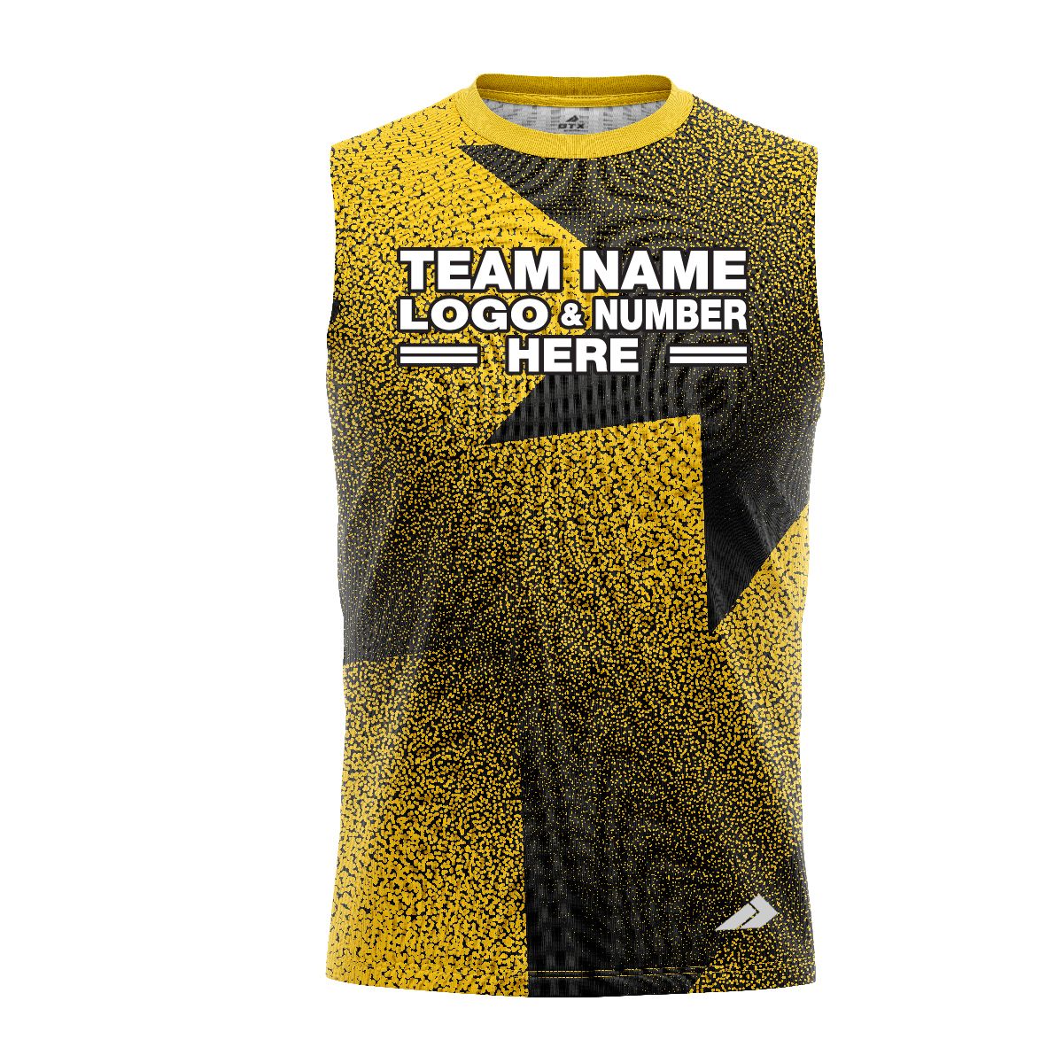 Custom Fully Sublimated Star Pattern Yellow Performance Sleeveless 12495