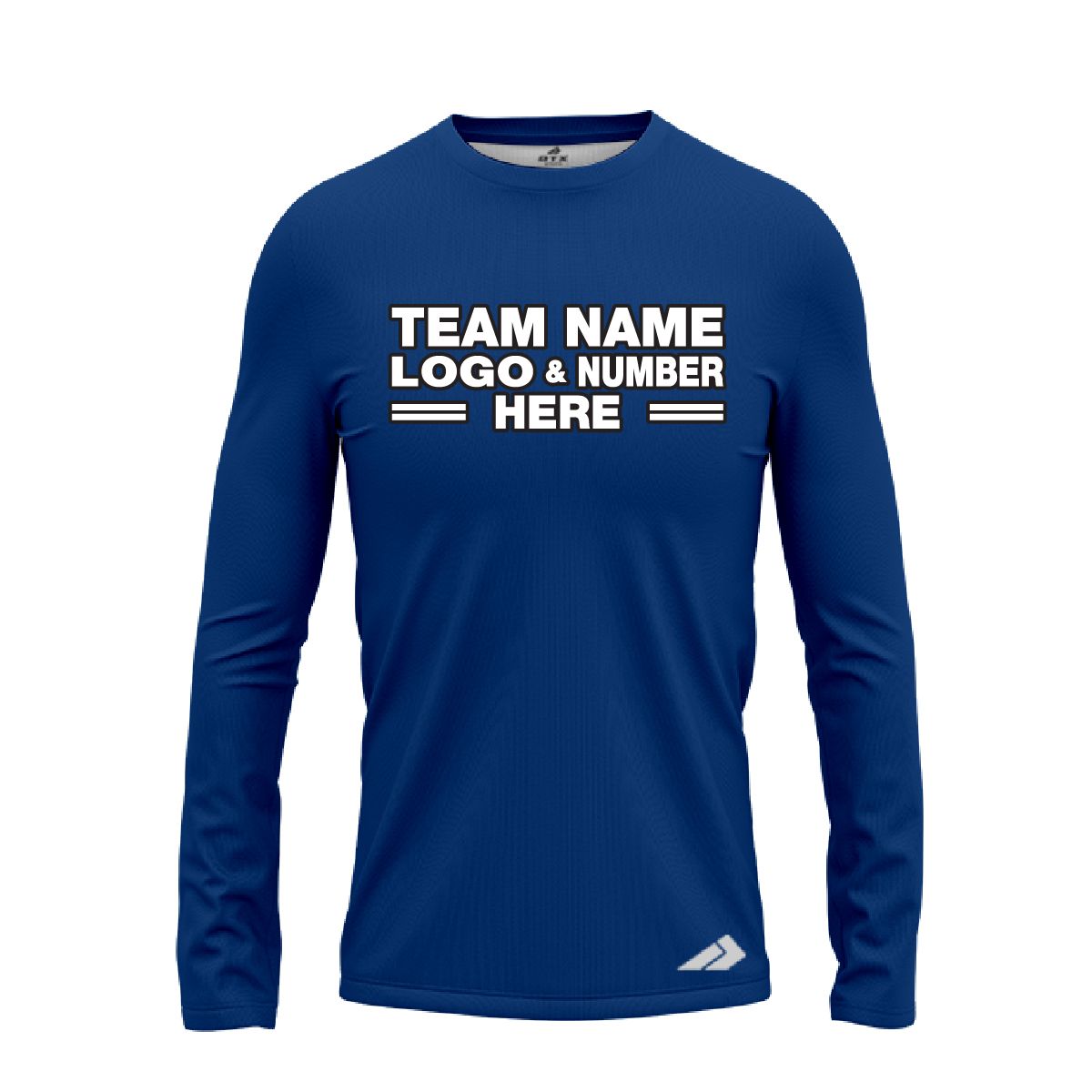 Custom Fully Sublimated Solid V2 Pattern Blue Jay Performance Long Sleeves 12519