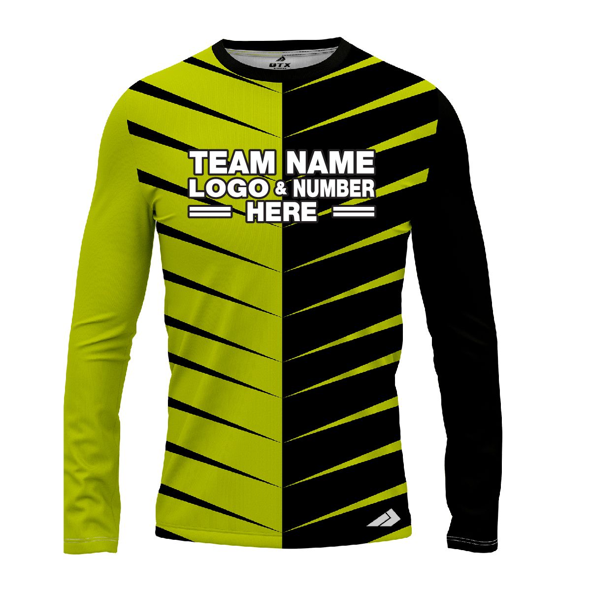 Custom Fully Sublimated Thorns Neon Pattern Green Performance Long Sleeves 12603