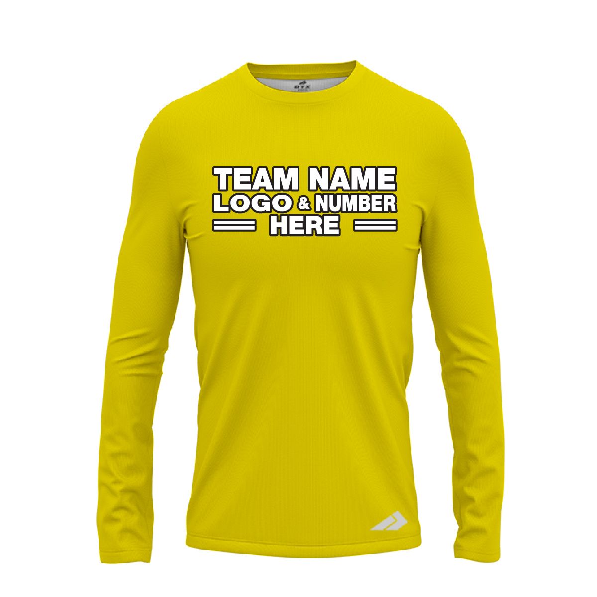 Custom Fully Sublimated Solid DD Pattern Yellow Performance Long Sleeves 12615