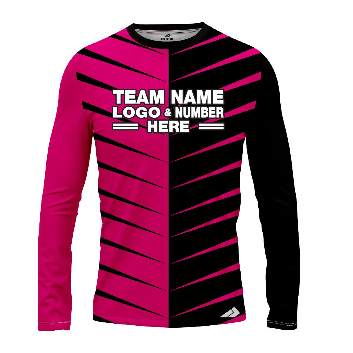 Custom Fully Sublimated Thorns Neon Pattern Pink Performance Long Sleeves 12627