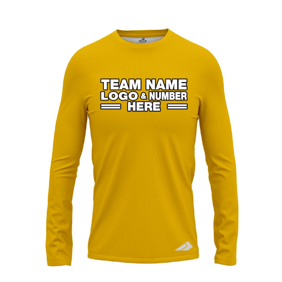 Custom Fully Sublimated Solid B8 Pattern Gold Performance Long Sleeves 12639
