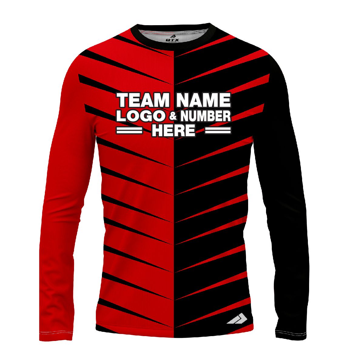 Custom Fully Sublimated Thorns Neon Pattern Red Performance Long Sleeves 12651