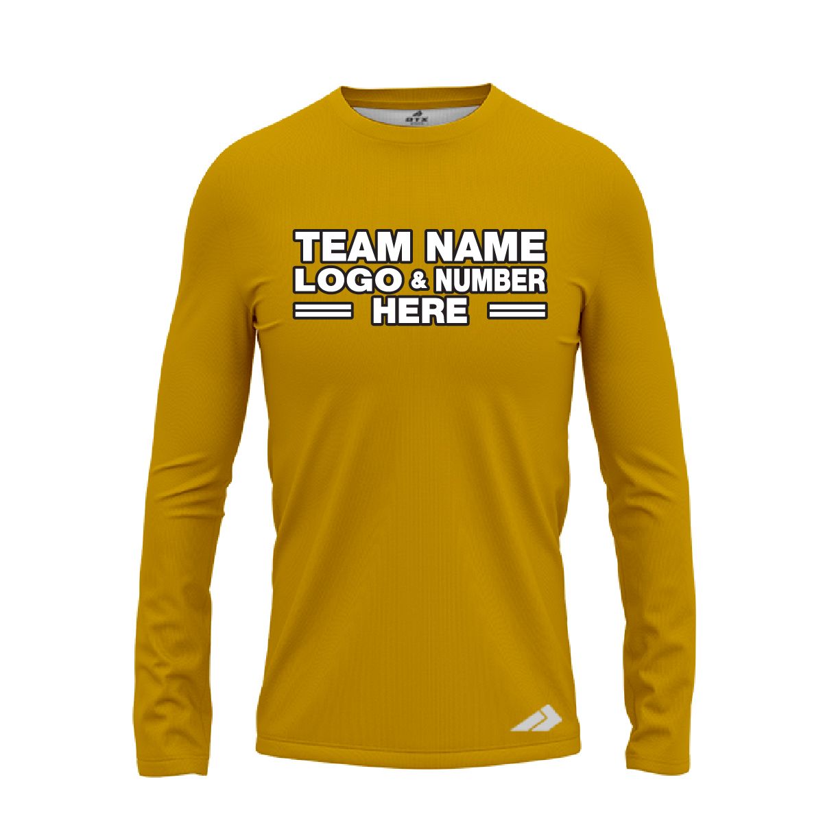 Custom Fully Sublimated Solid B9 Pattern Metallic Gold Performance Long Sleeves 12663