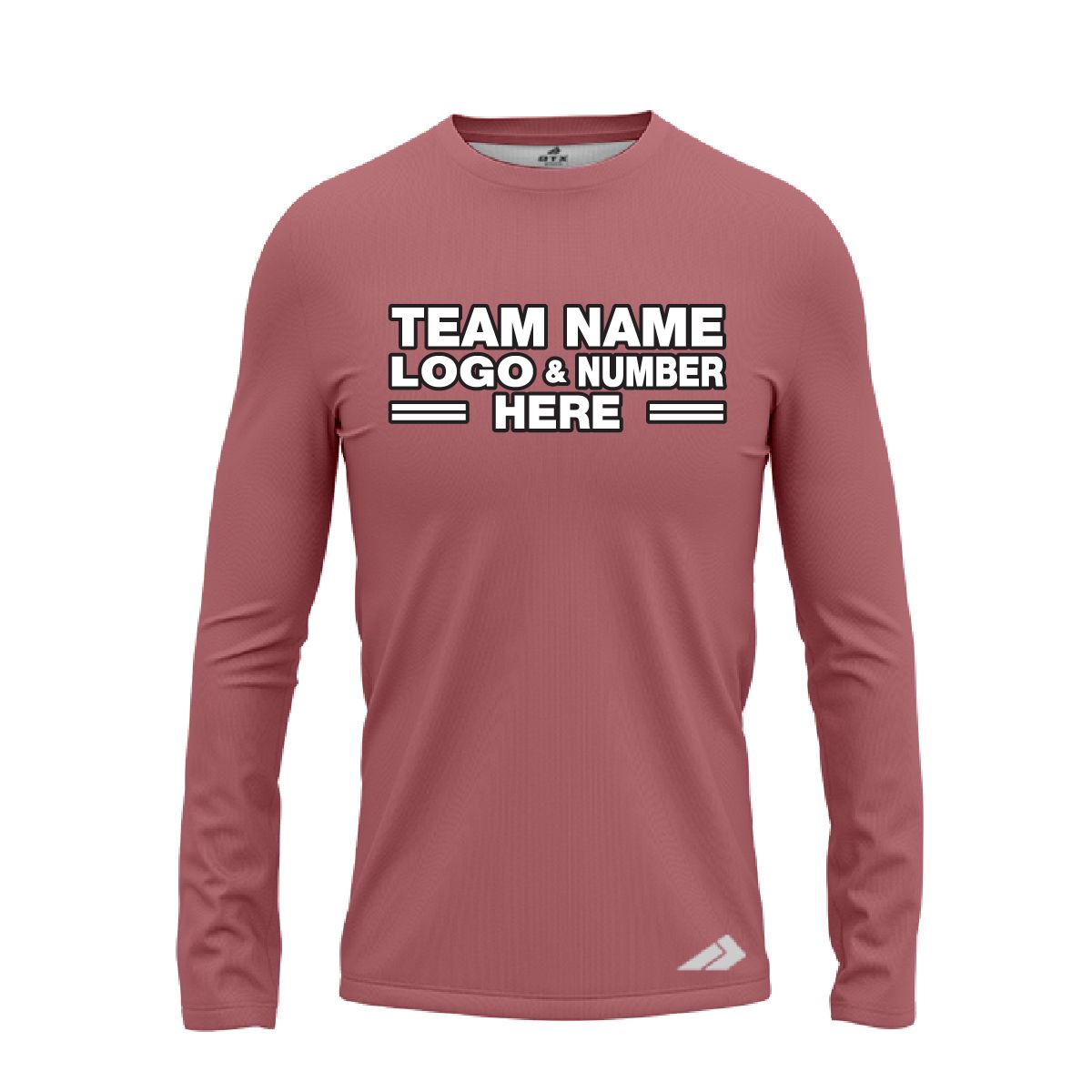 Custom Fully Sublimated Solid P29 Pattern Rose Gold Performance Long Sleeves 12687