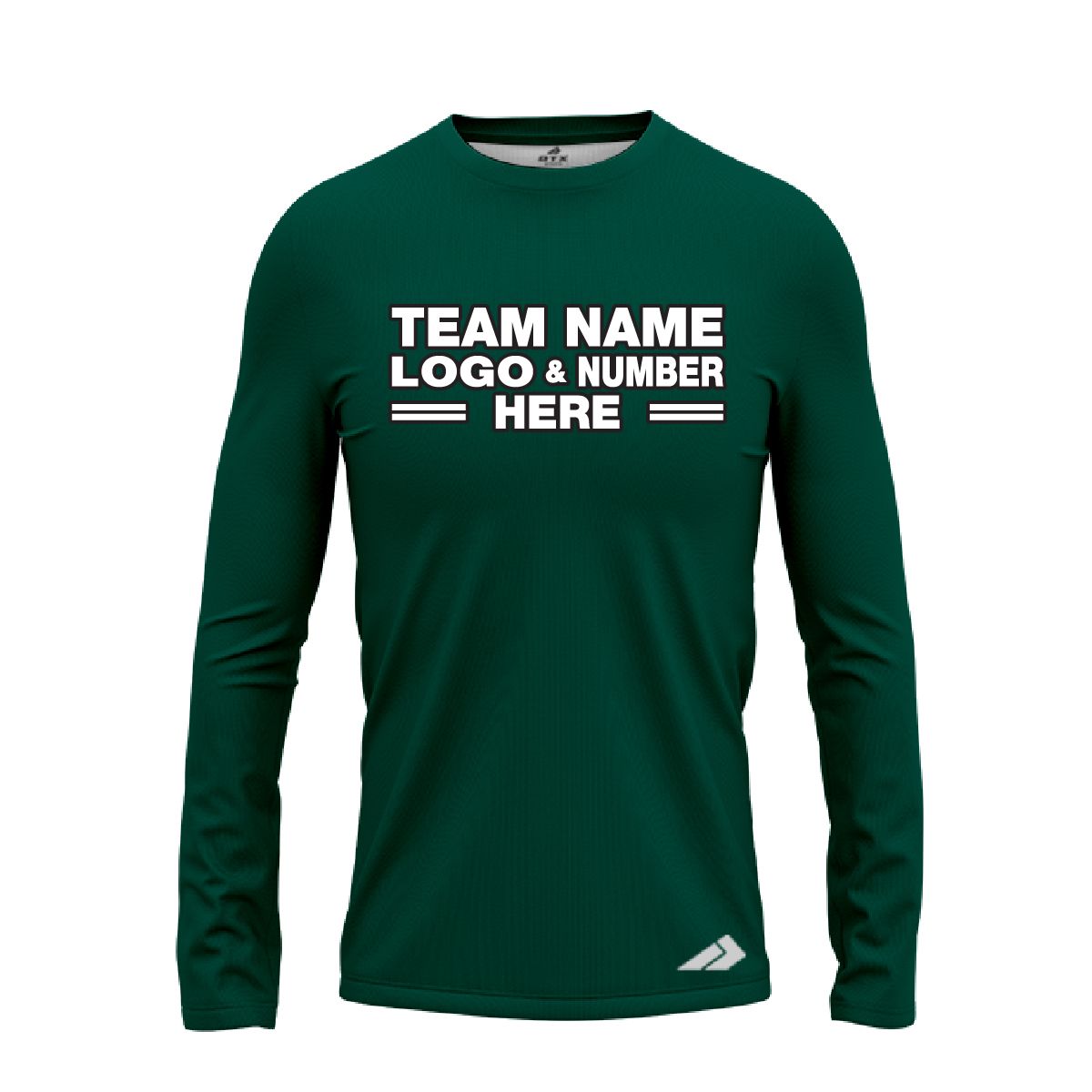 Custom Fully Sublimated Solid S20 Pattern Forest Green Performance Long Sleeves 12699