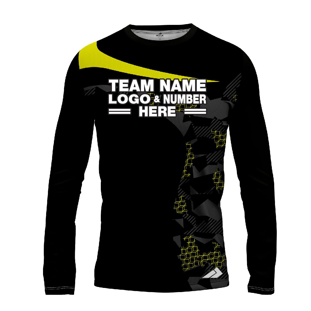 Custom Fully Sublimated Extreme Neon Pattern Yellow Performance Long Sleeves 12711