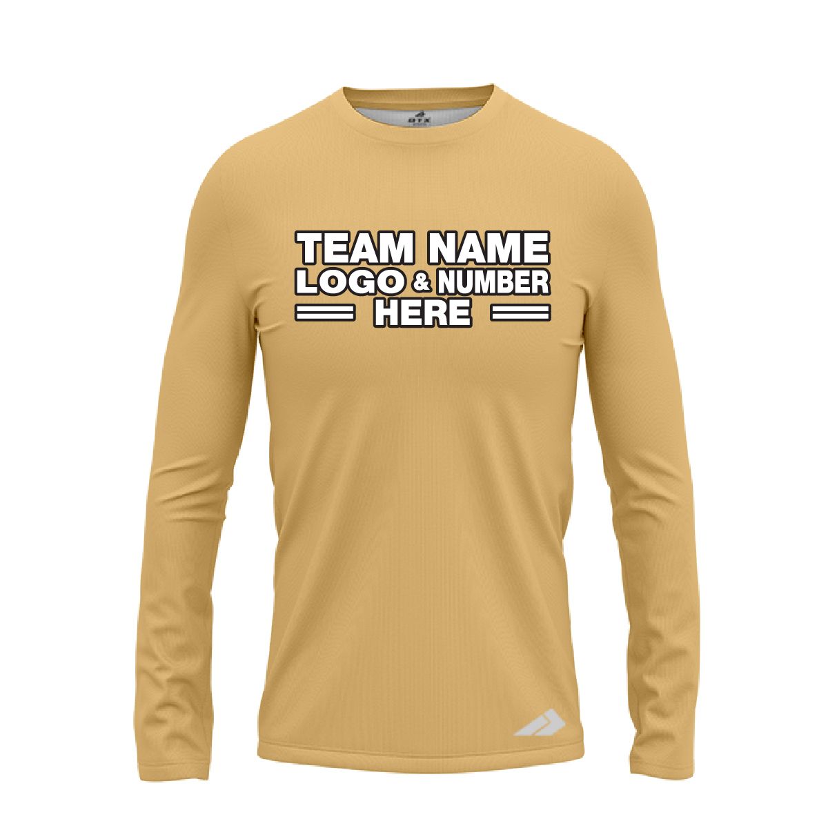 Custom Fully Sublimated Solid C5 Pattern Pale Gold Performance Long Sleeves 12723