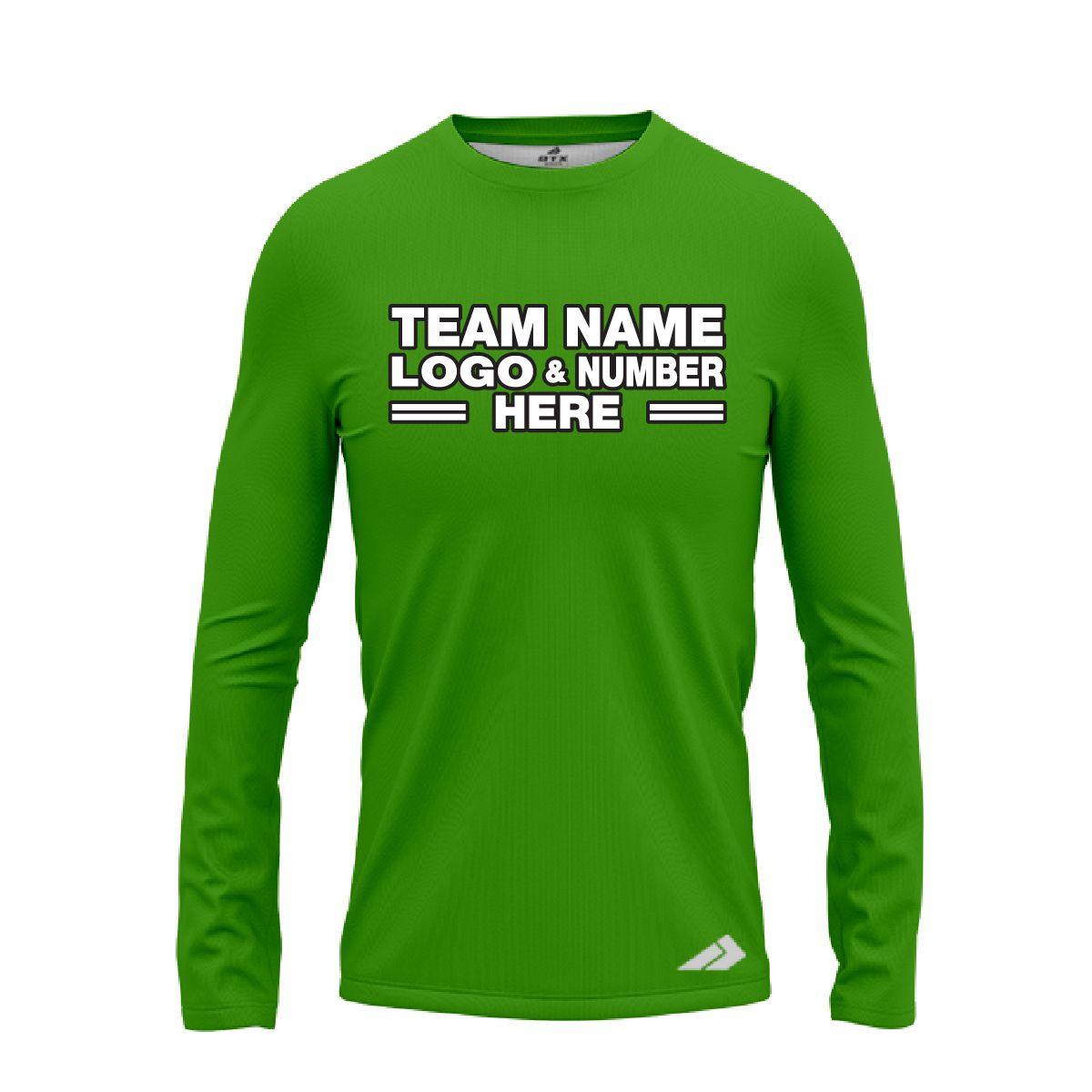 Custom Fully Sublimated Solid GG Pattern Green Performance Long Sleeves 12771