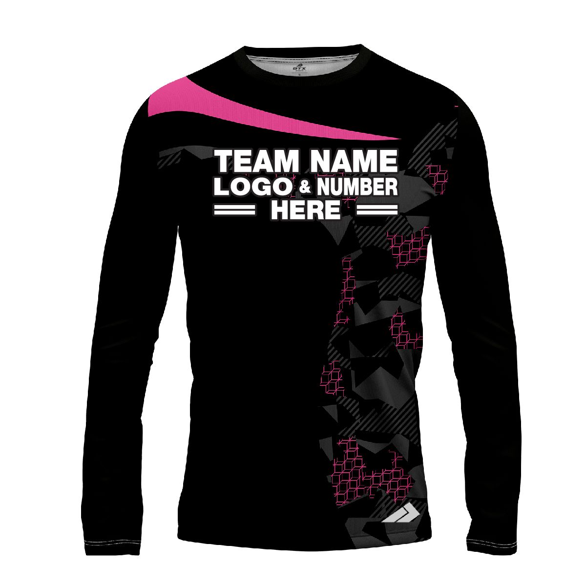 Custom Fully Sublimated Extreme Neon Pattern Pink Performance Long Sleeves 12783
