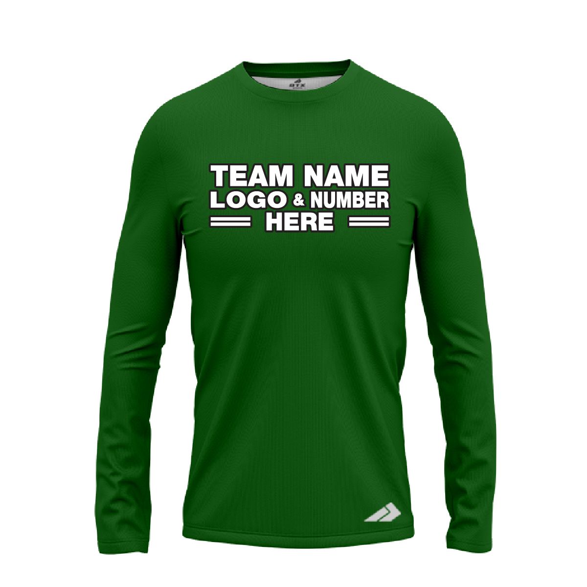 Custom Fully Sublimated Solid L4 Pattern Dark Green Performance Long Sleeves 12795