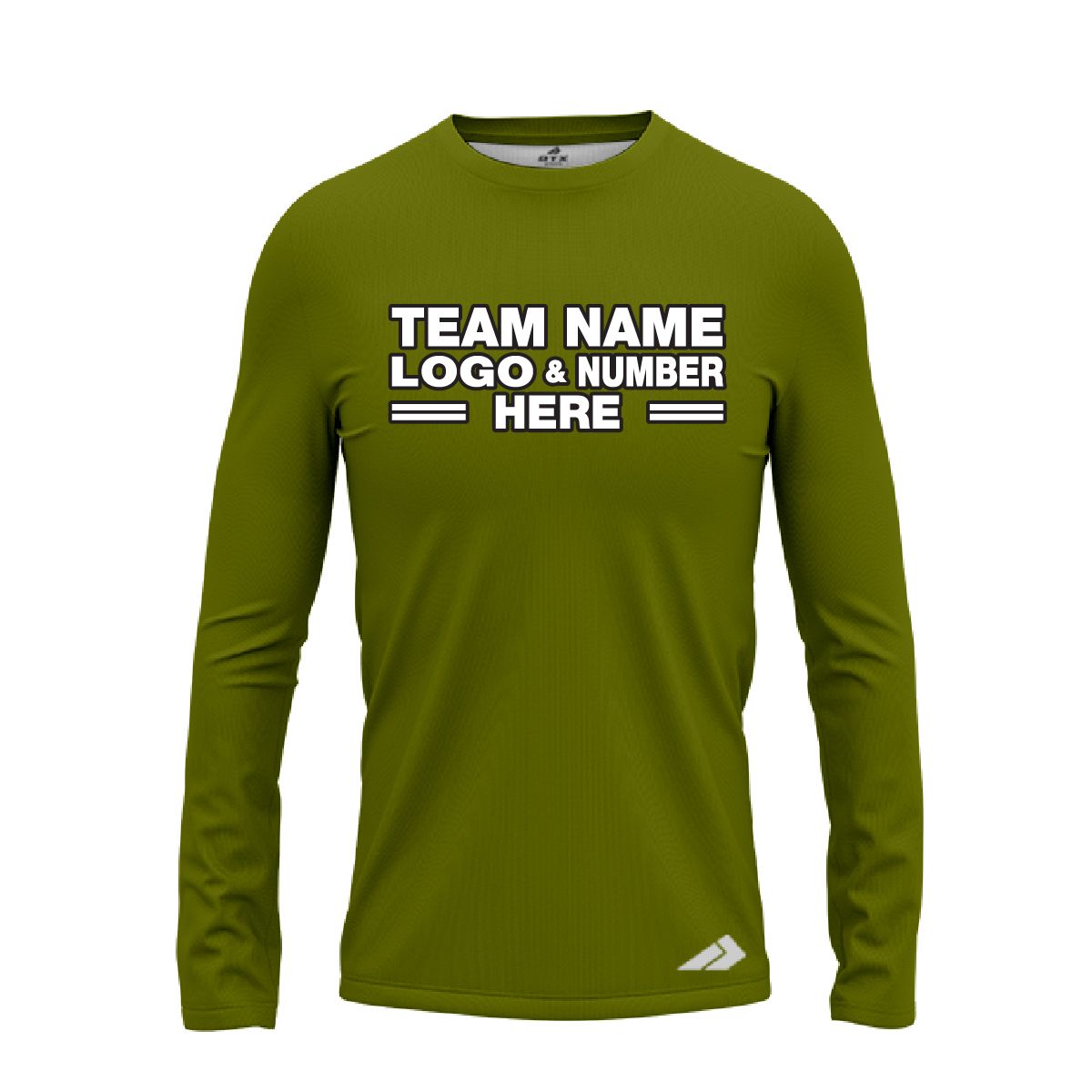 Custom Fully Sublimated Solid T20 Pattern Olive Green Performance Long Sleeves 12807