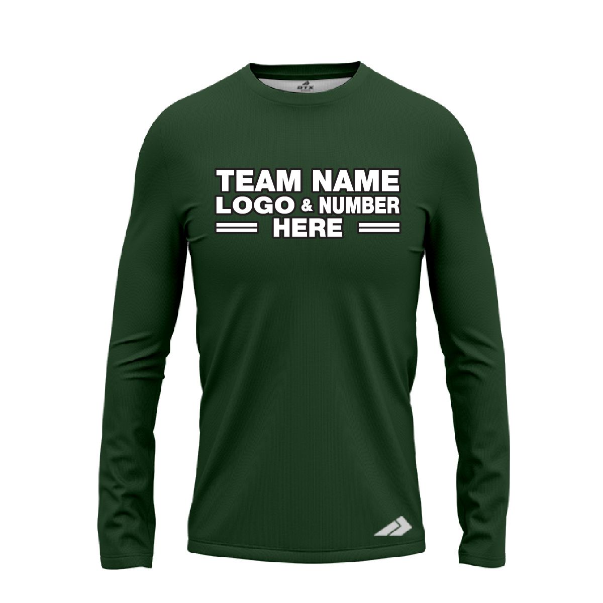 Custom Fully Sublimated Solid Z10 Pattern Army Green Performance Long Sleeves 12819