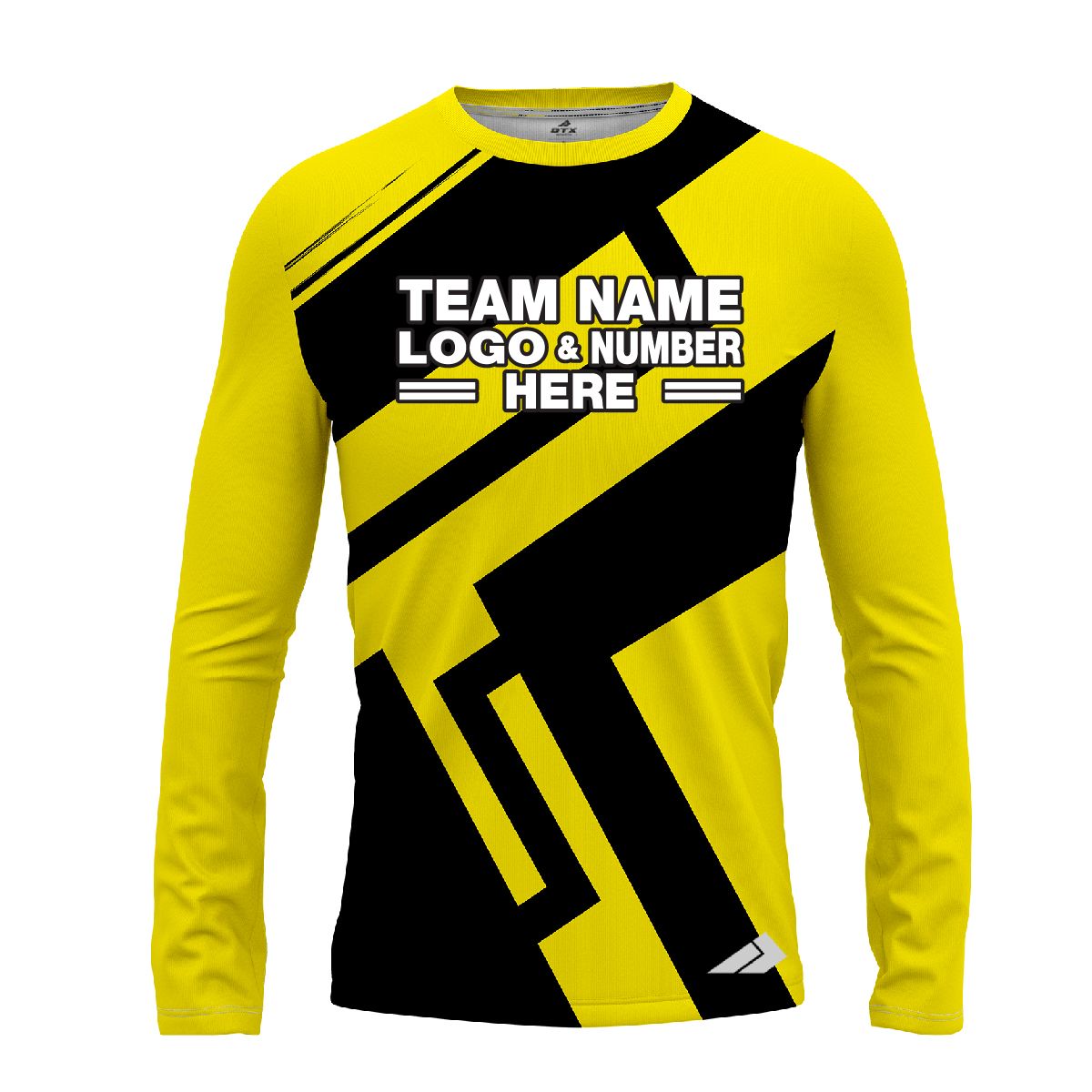 Custom Fully Sublimated Jenga Neon Pattern Yellow Performance Long Sleeves 12843