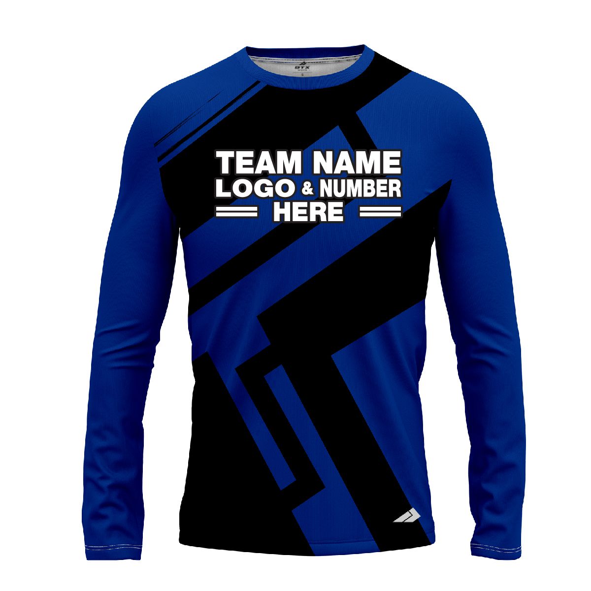 Custom Fully Sublimated Jenga Neon Pattern Blue Performance Long Sleeves 12903