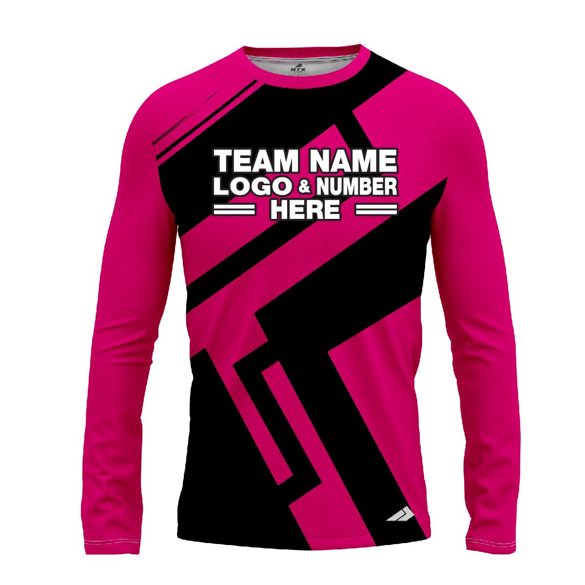 Custom Fully Sublimated Jenga Neon Pattern Pink Performance Long Sleeves 12915
