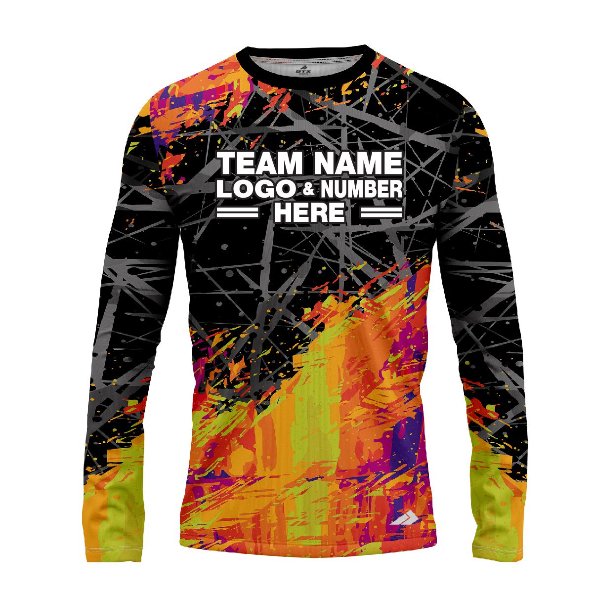 Custom Fully Sublimated Crazy Neon Pattern Multicolor Performance Long Sleeves 12927