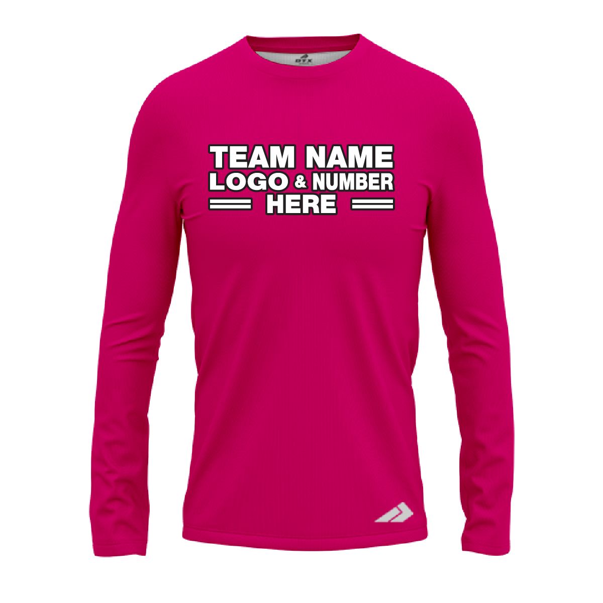 Custom Fully Sublimated Solid CC Pattern Pink Performance Long Sleeves 12963