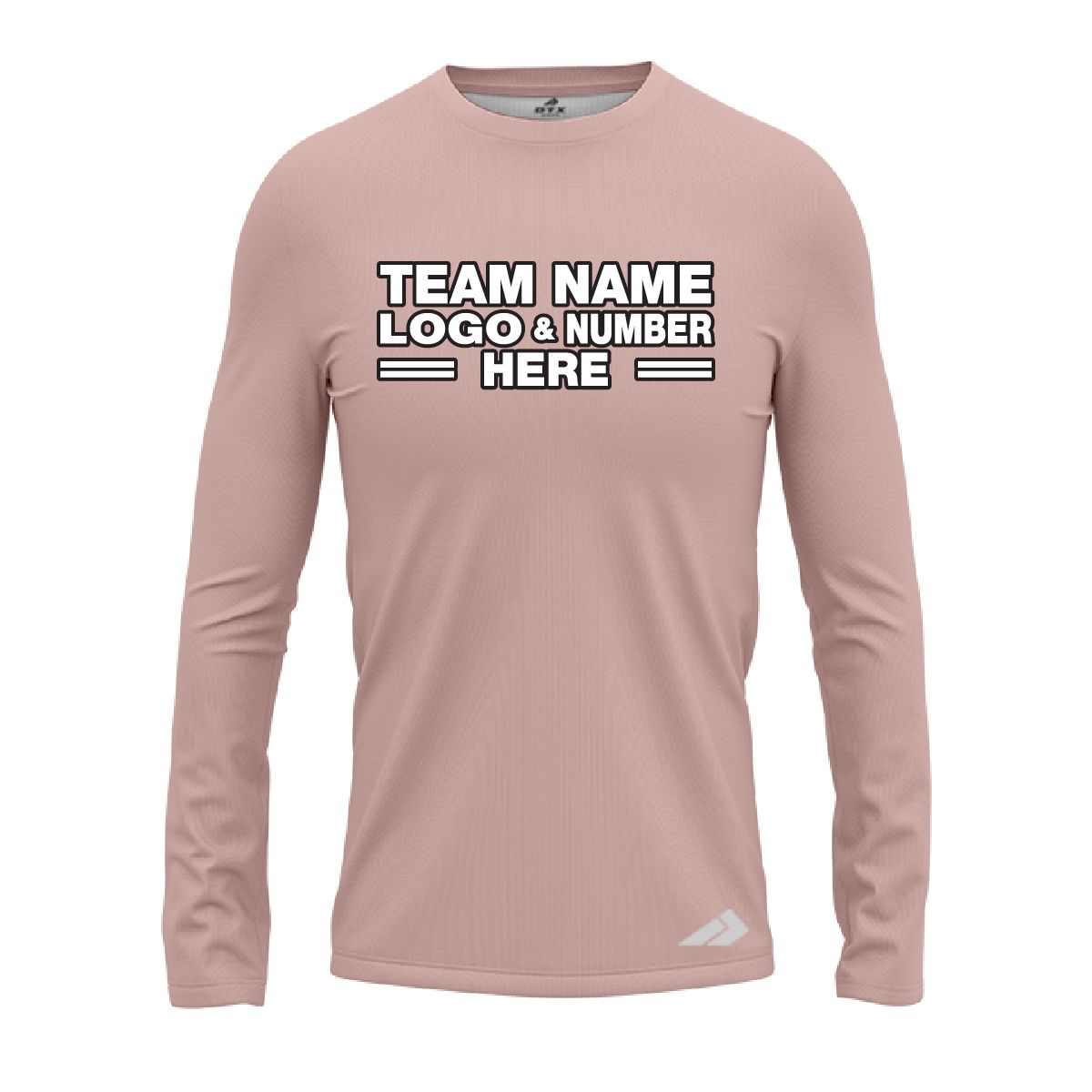 Custom Fully Sublimated Solid E12 Pattern Nude Pink Performance Long Sleeves 12975