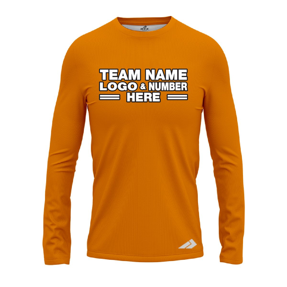 Custom Fully Sublimated Solid KK Pattern Cadmium Orange Performance Long Sleeves 13023