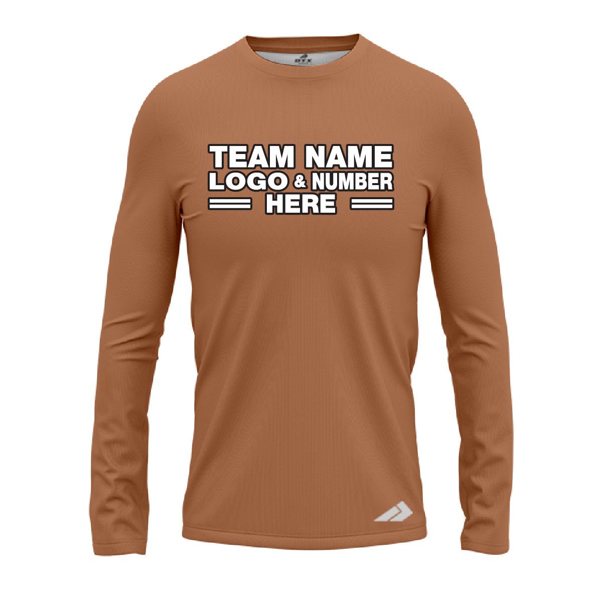 Custom Fully Sublimated Solid Z28  Pattern Brown Sugar Performance Long Sleeves 13059