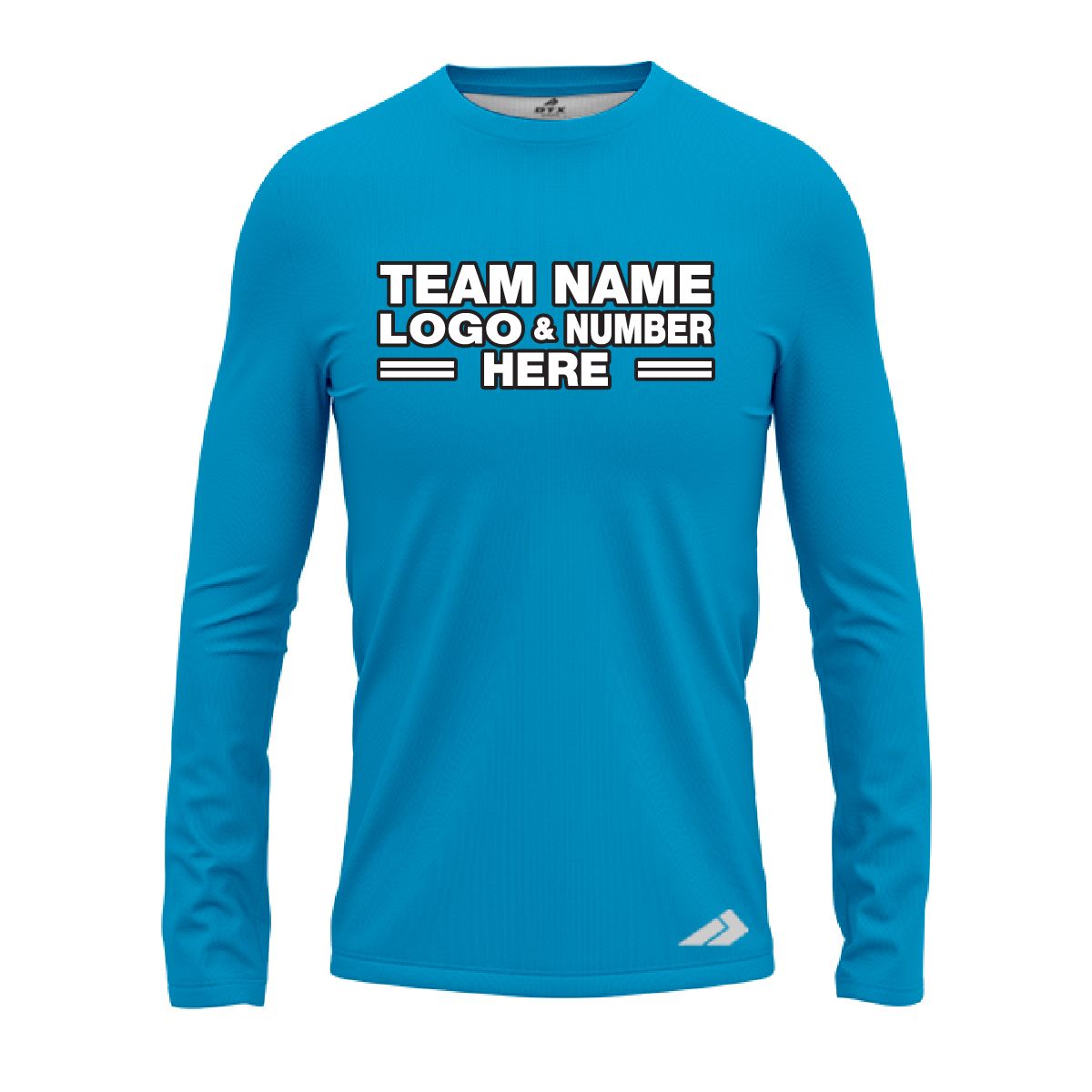 Custom Fully Sublimated Solid J28 Pattern Dark Aqua Performance Long Sleeves 13083