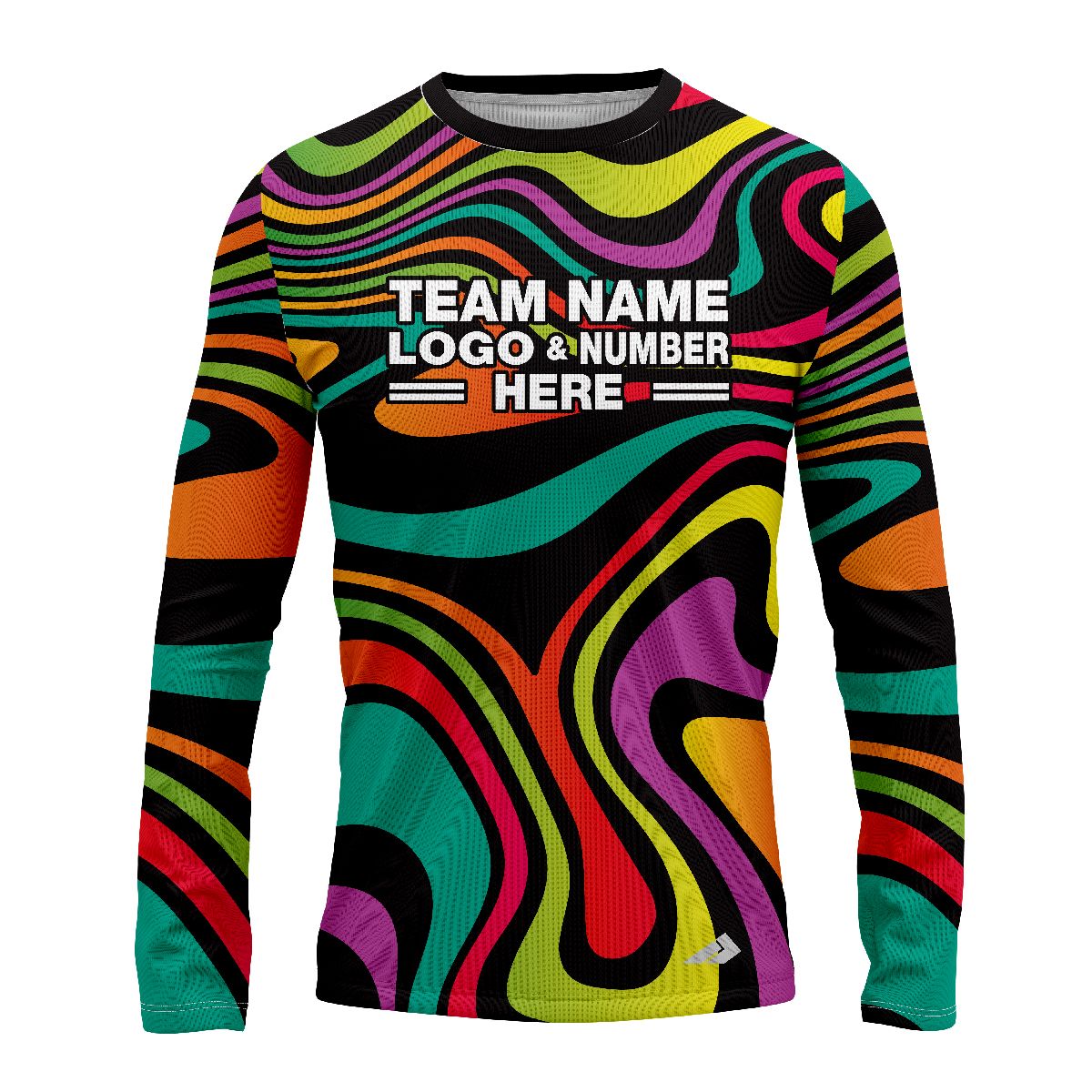 Custom Fully Sublimated Psychedelic Neon Pattern Multicolor Performance Long Sleeves