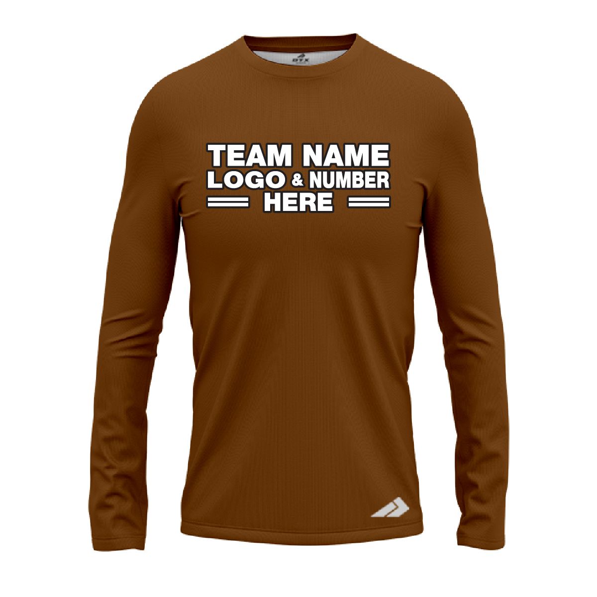 Custom Fully Sublimated Solid O27 Pattern Brown Performance Long Sleeves 13131