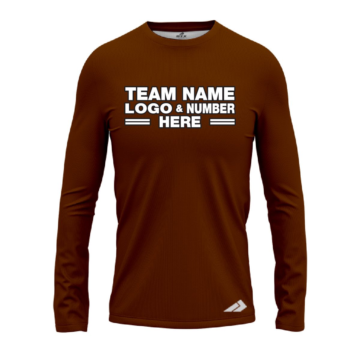 Custom Fully Sublimated Solid W38 Pattern Brown Dark Performance Long Sleeves 13167