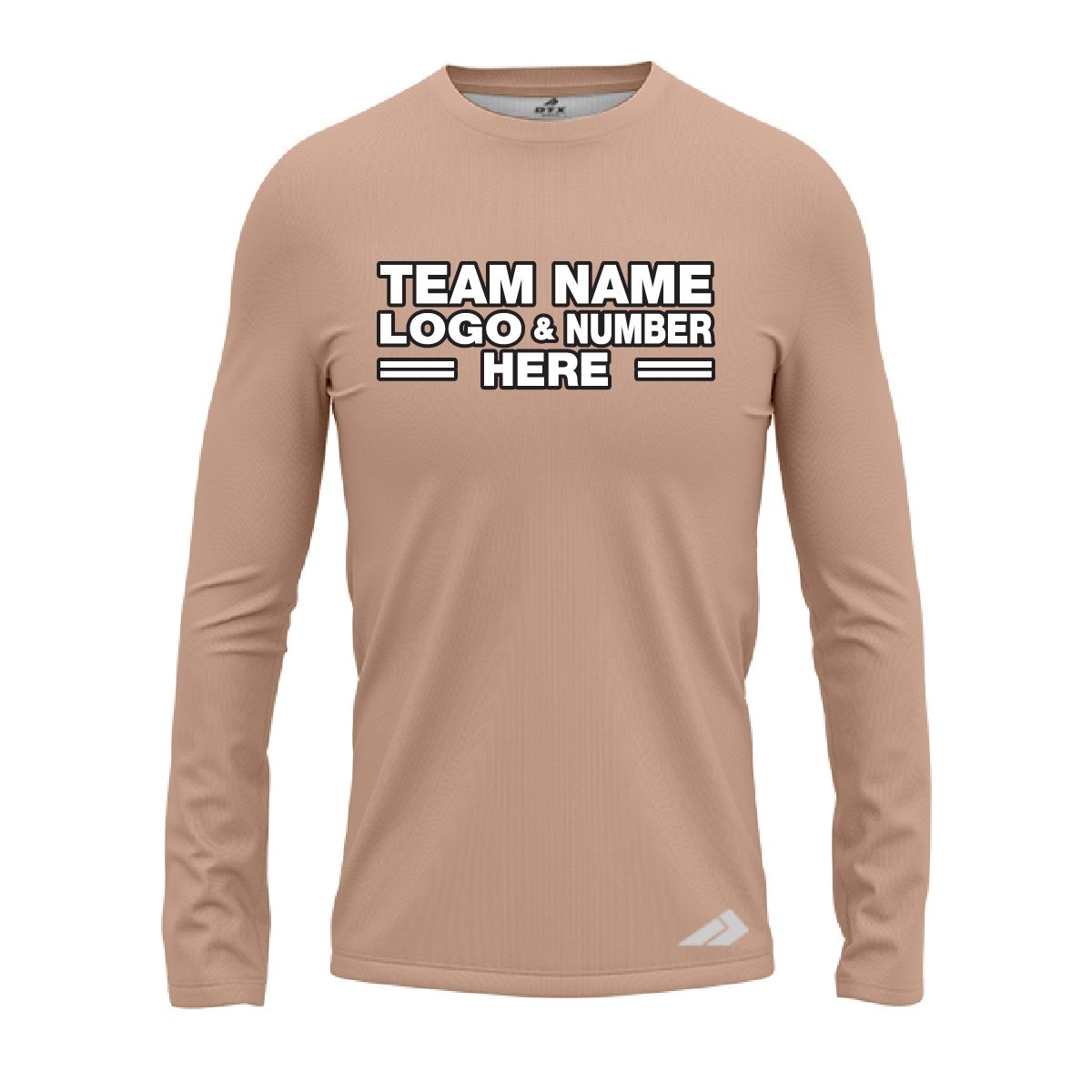 Custom Fully Sublimated Solid X12 Pattern Light Brown Performance Long Sleeves 13191