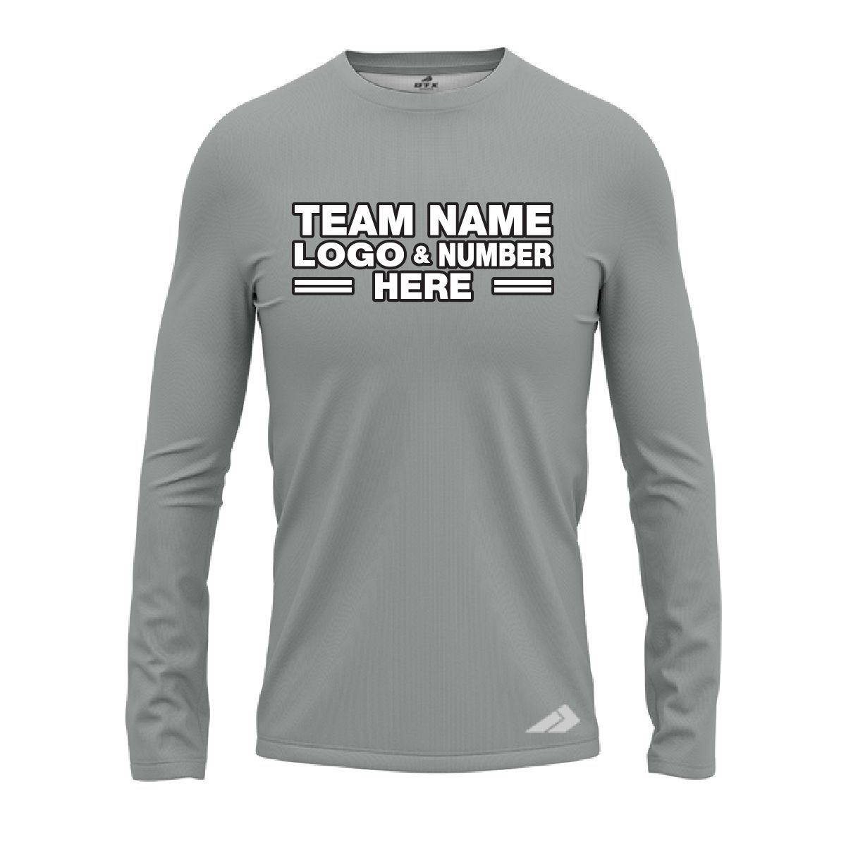 Custom Fully Sublimated Solid N6 Pattern Gray Performance Long Sleeves 13227