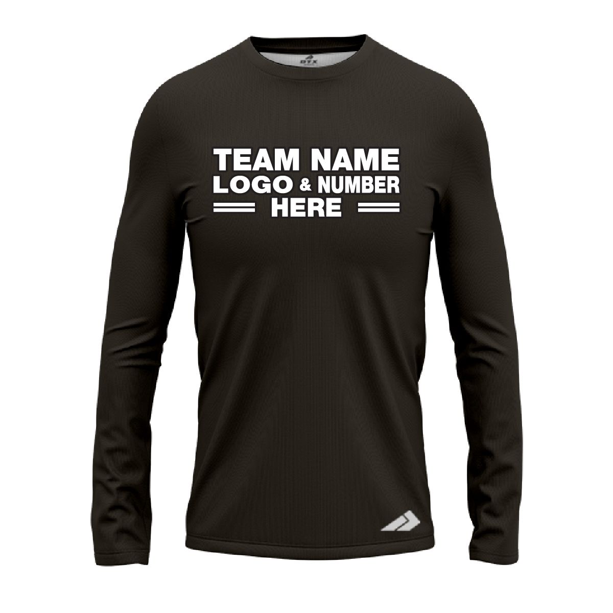 Custom Fully Sublimated Solid A14 Pattern Black Performance Long Sleeves 13239