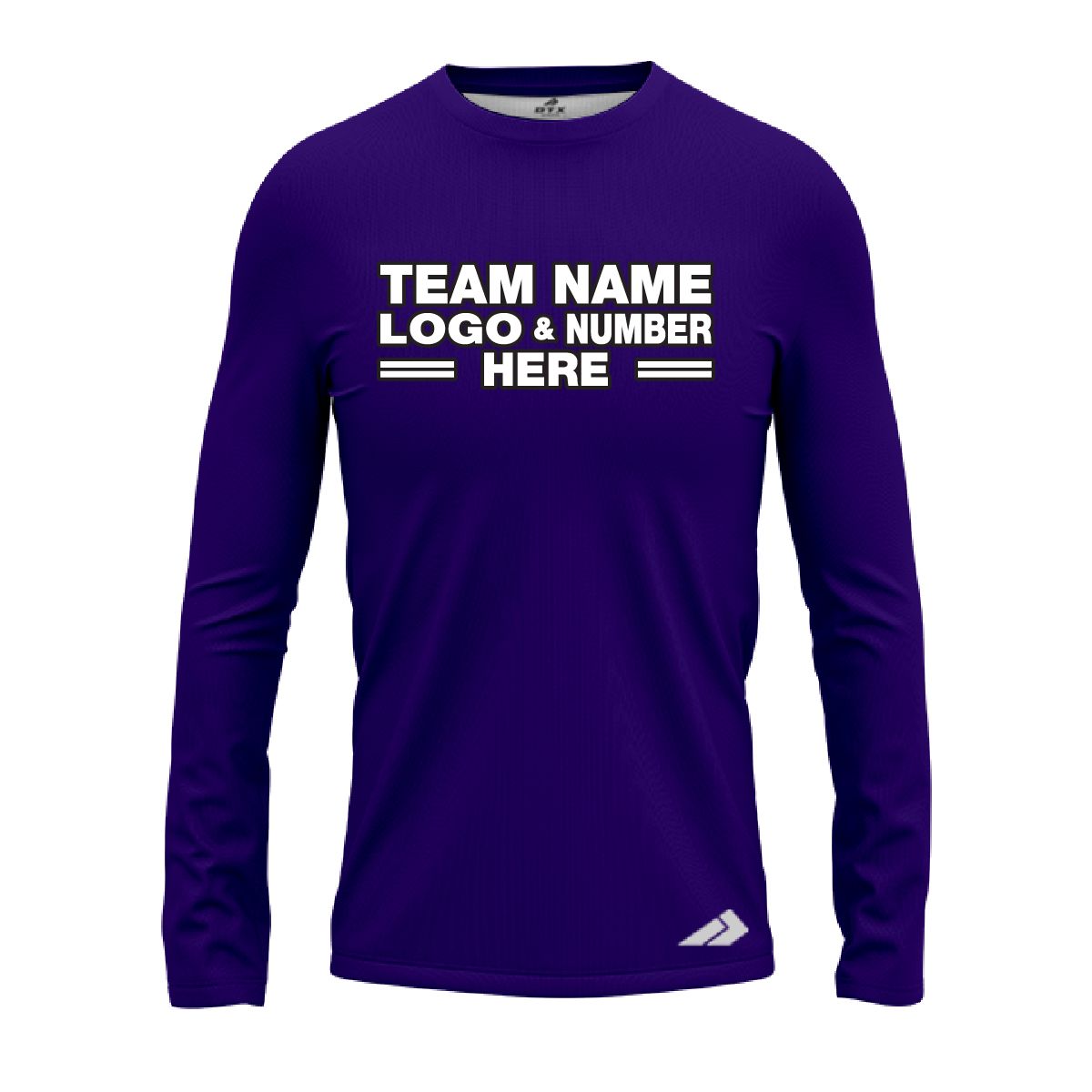 Custom Fully Sublimated Solid H8 Pattern Royal Purple Performance Long Sleeves 13287