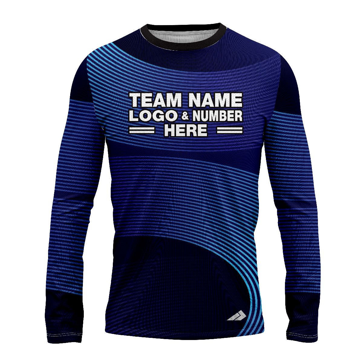 Custom Fully Sublimated Retro Style Neon Pattern Blues Performance Long Sleeves 13275