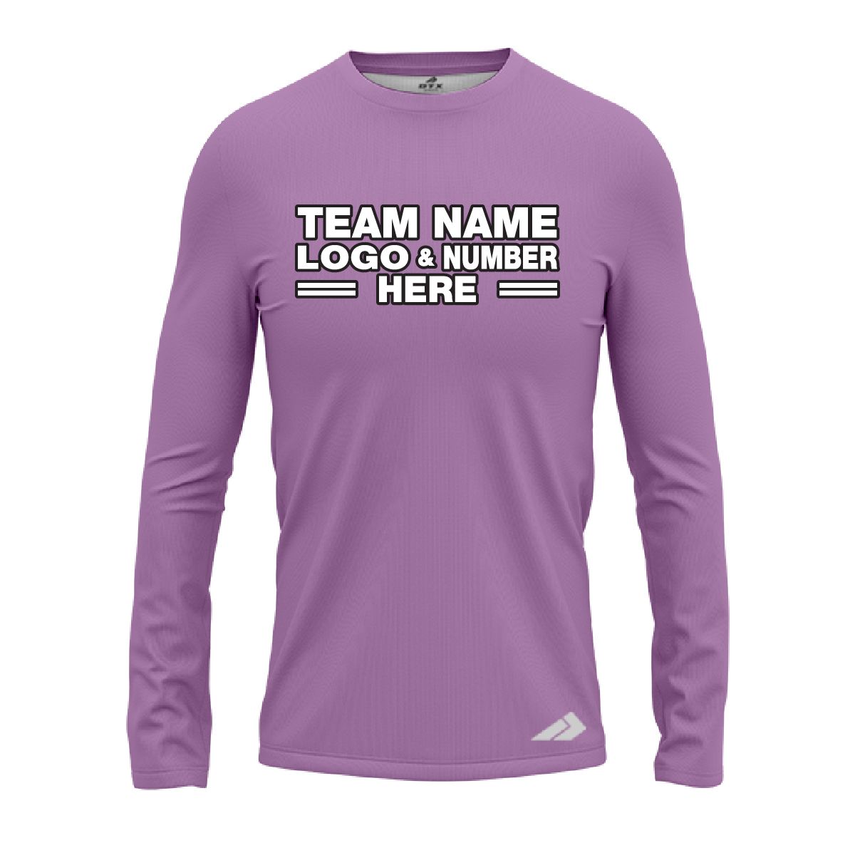 Custom Fully Sublimated Solid G12 Pattern Light Purple Performance Long Sleeves