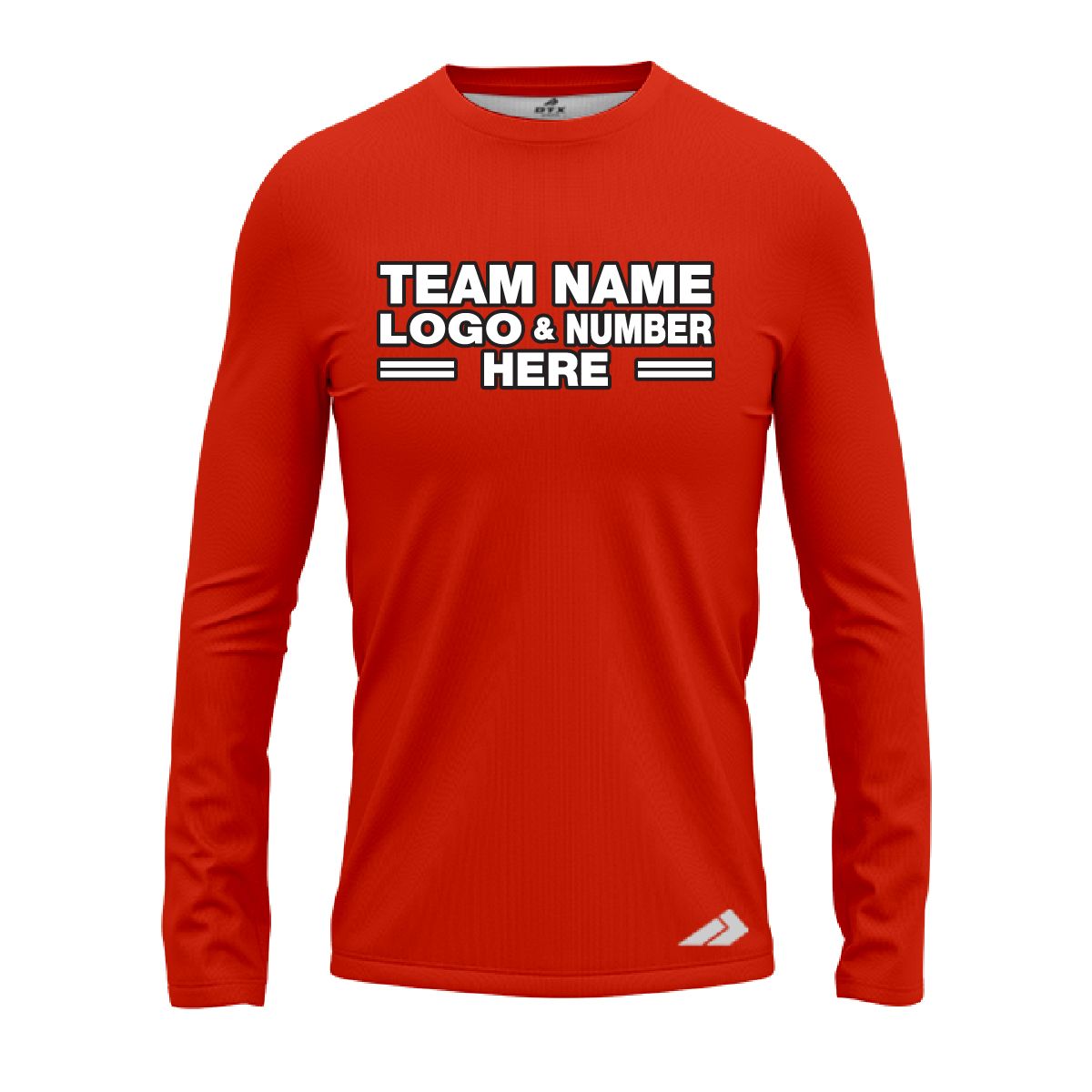 Custom Fully Sublimated Solid A4 Pattern Vermillion Performance Long Sleeves 13323