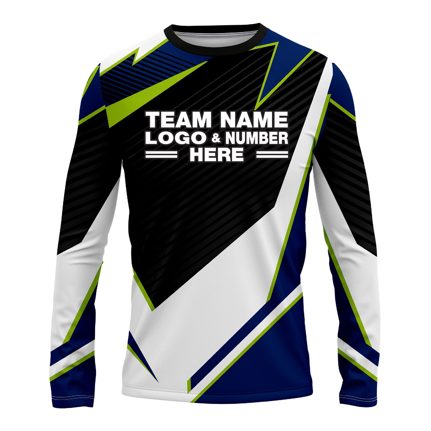 Custom Fully Sublimated Abstract Pattern Blue Performance Long Sleeves 13359