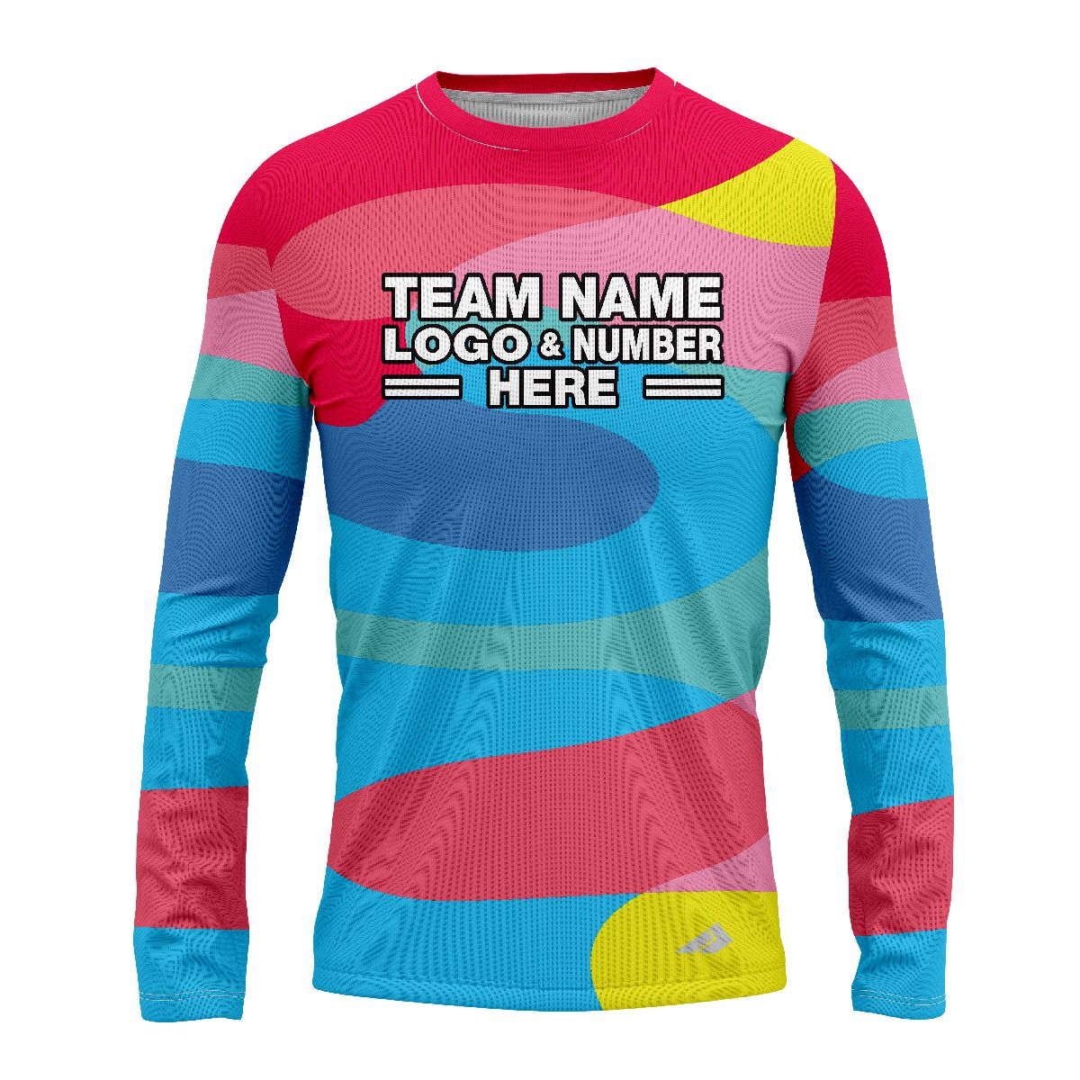 Custom Fully Sublimated Vibrant Style Neon Pattern Pink SkyBlue Yellow Performance Long Sleeves 13375