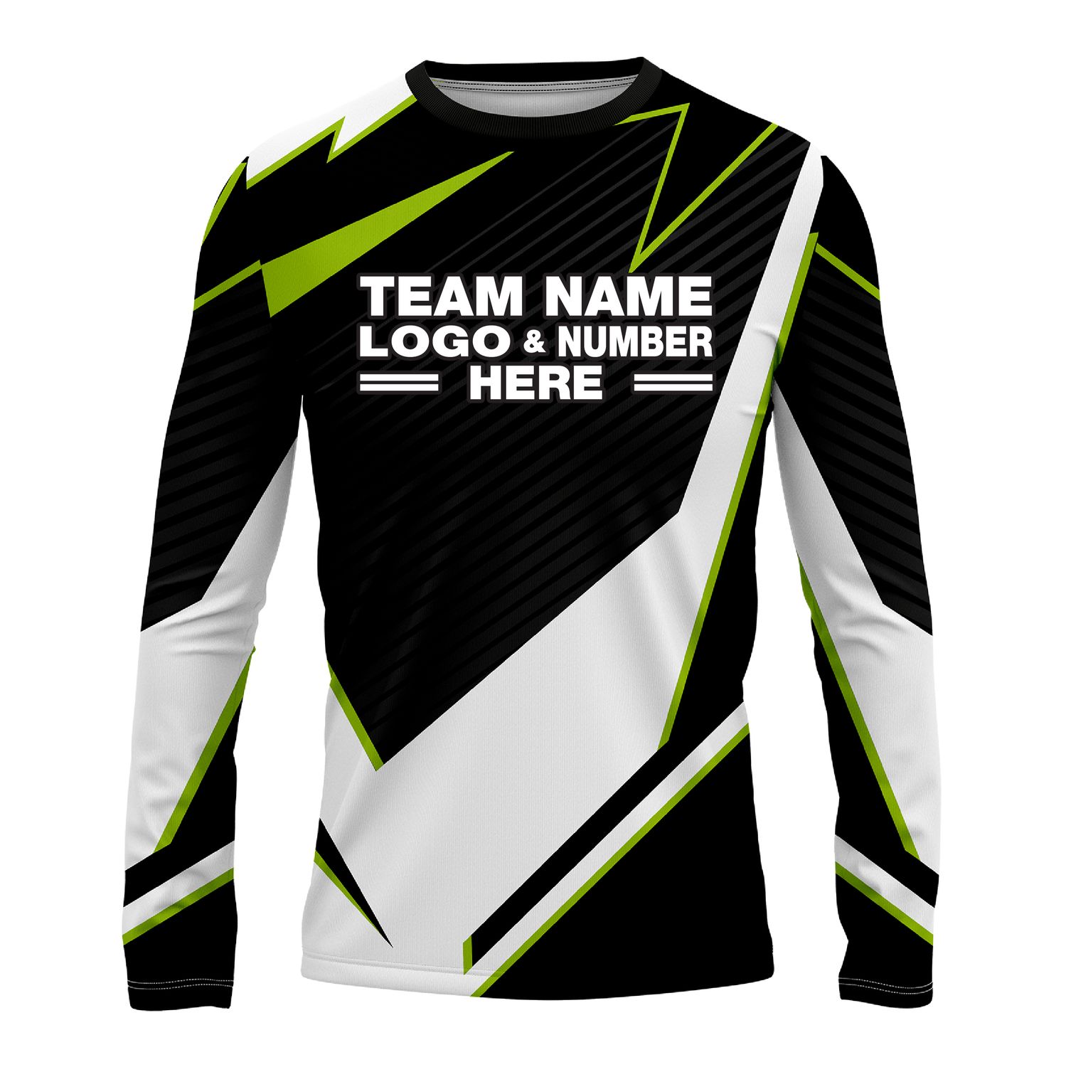 Custom Fully Sublimated Abstract Pattern Black Performance Long Sleeves 13387