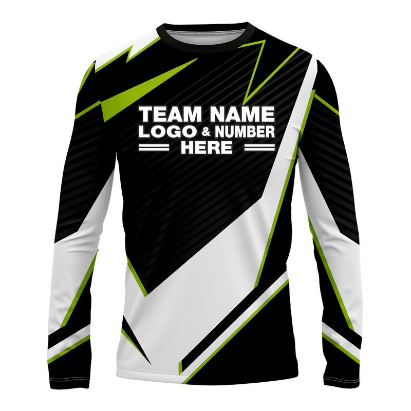 Custom Fully Sublimated Abstract Pattern Black Performance Long Sleeves 13387
