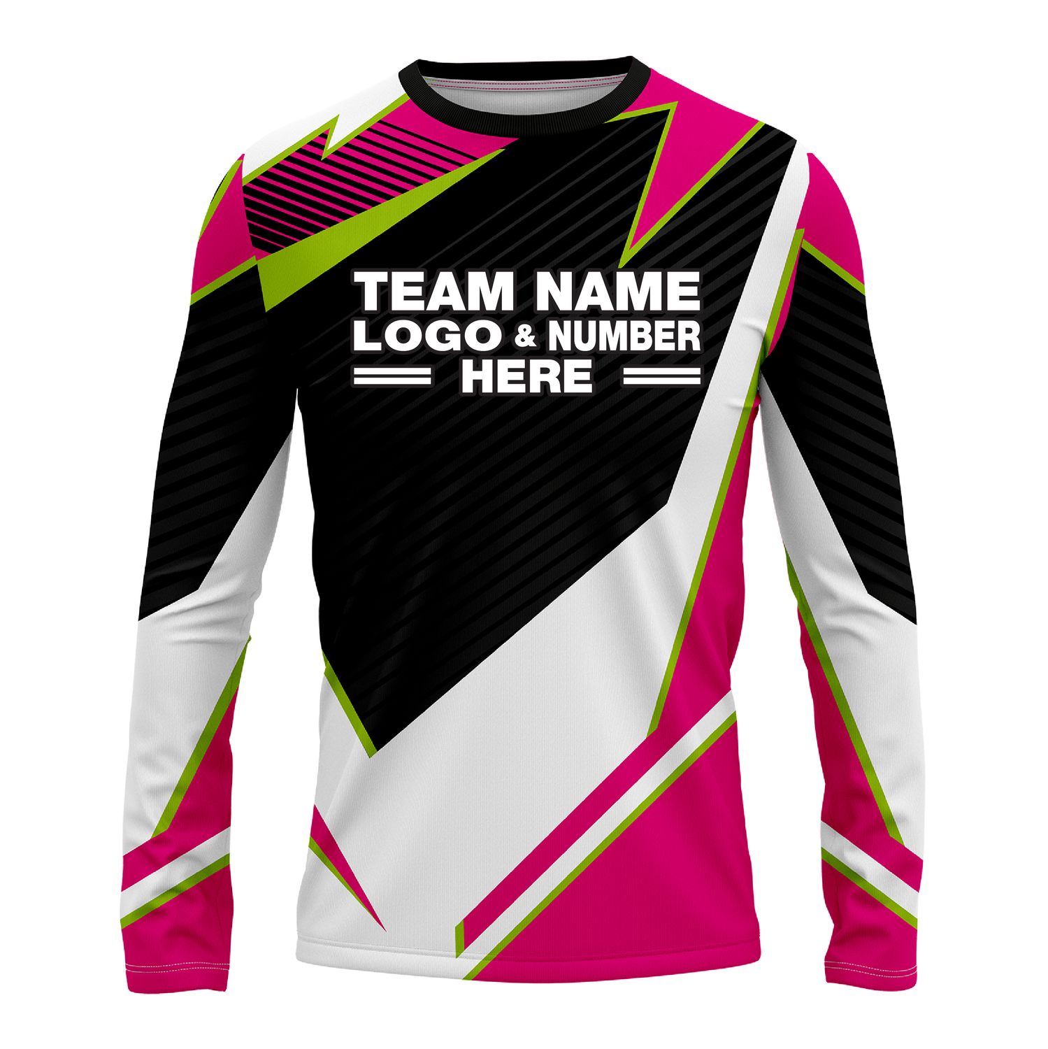 Custom Fully Sublimated Abstract Pattern Pink Performance Long Sleeves 13399