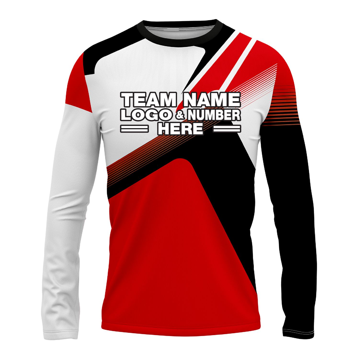 Custom Fully Sublimated Power Ranger Pattern Red Performance Long Sleeves 13447