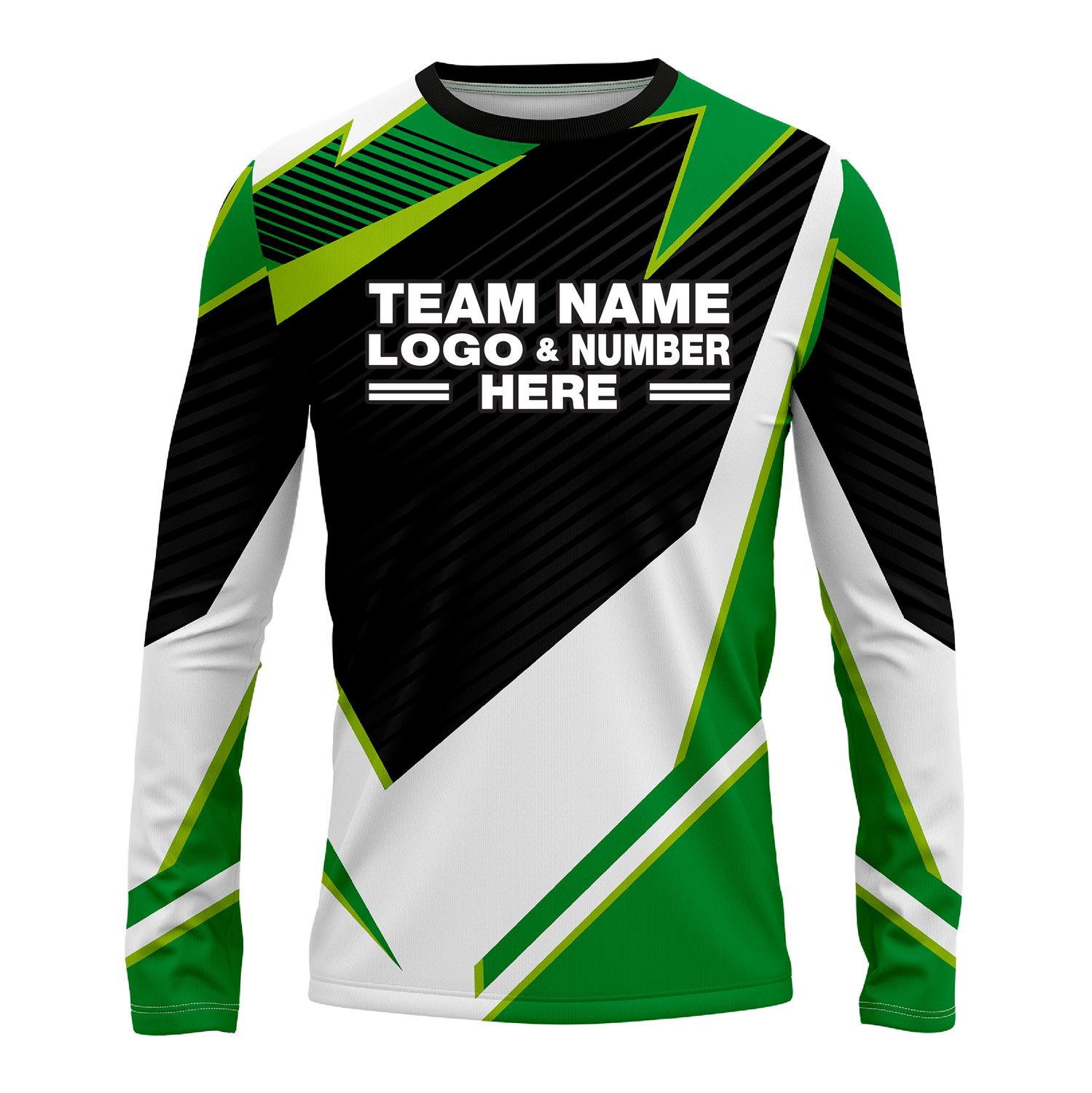 Custom Fully Sublimated Abstract Pattern Green Performance Long Sleeves 13423